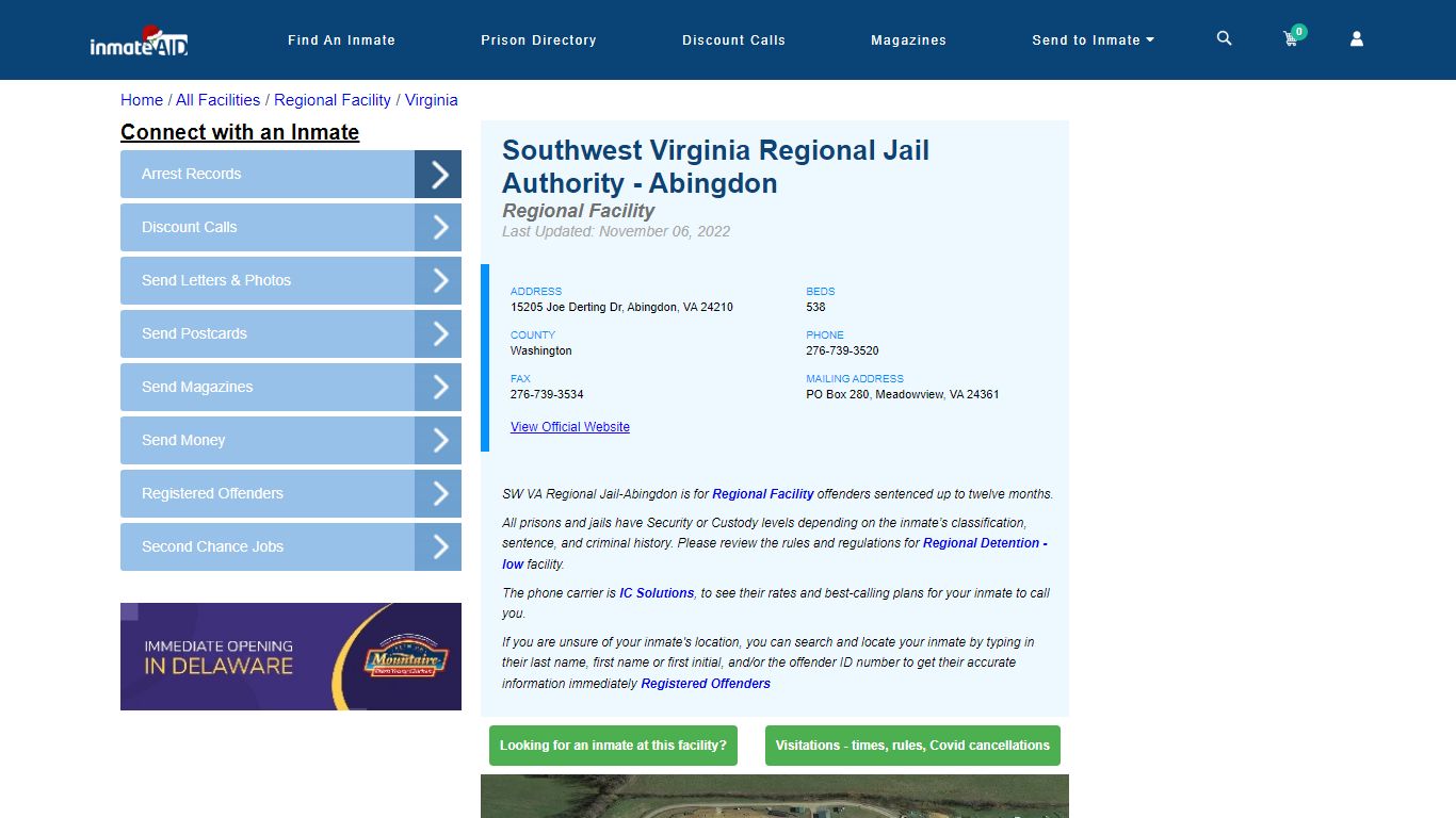 Southwest Virginia Regional Jail Authority - Abingdon - Inmate Search ...